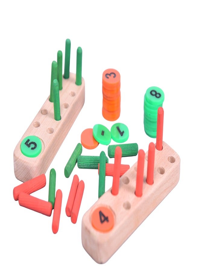 RCW Wooden Math Learning Toy for Kids | Counting Peg Board with Numbers & Arithmetic Symbols | Educational Montessori Toy for Early Learning (Multicolor) - Image 4